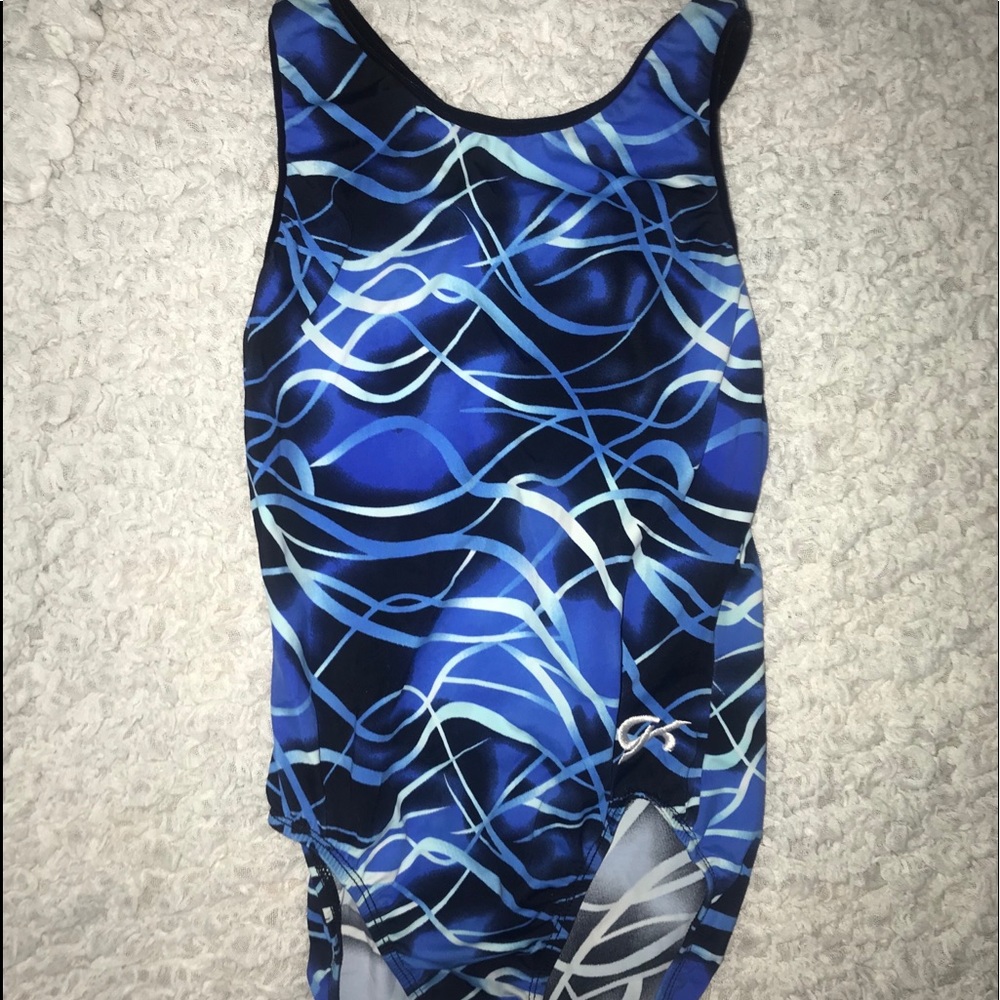 Blue And Black Swirly Leotard